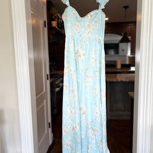 Floral Maxi Dress with Ruffle Straps